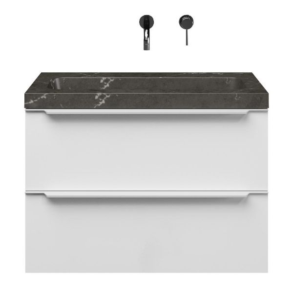 Ambra badmeubel 80 cm hoogglans wit
