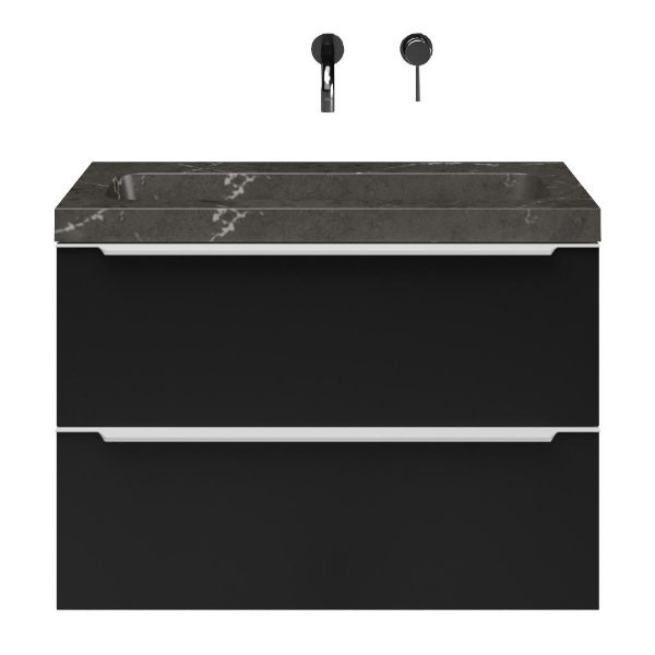 Ambra badmeubel 80 cm mat zwart