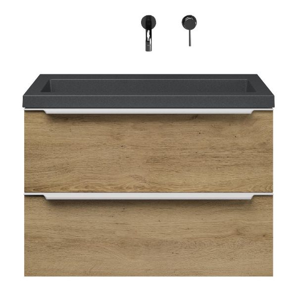 Ambra badmeubel 80 cm warm eiken