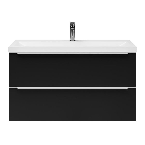 Ambra badmeubel 100 cm mat zwart