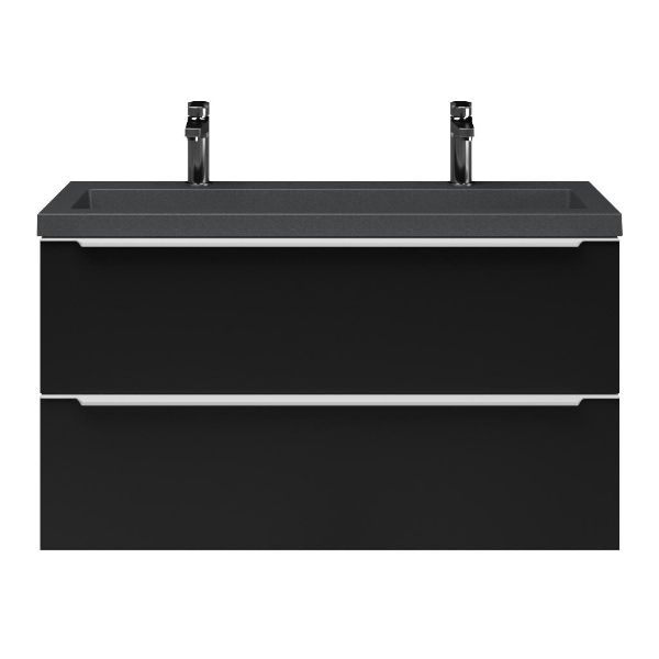 Ambra badmeubel 100 cm mat zwart