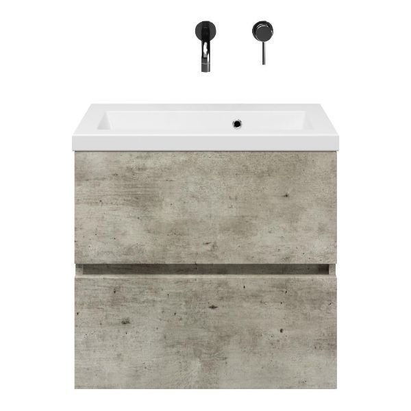 Fabia badmeubel 60 cm steigerhout licht grijs