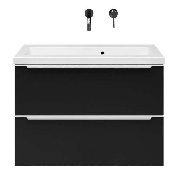 Ambra badmeubel 80 cm mat zwart