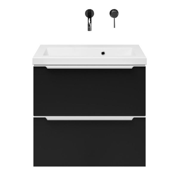 Ambra badmeubel 60 cm mat zwart