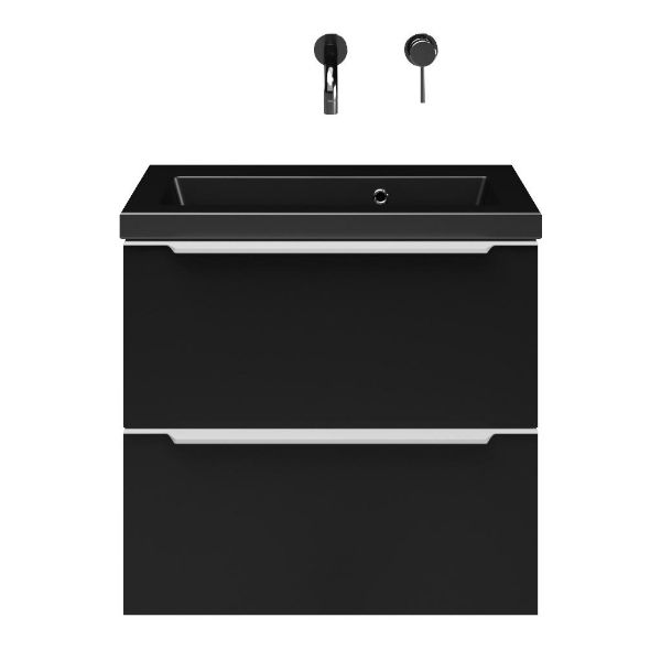 Ambra badmeubel 60 cm mat zwart
