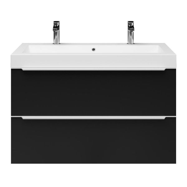 Lucilla badmeubel 100 cm mat zwart