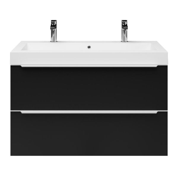 Lucilla badmeubel 100 cm mat zwart