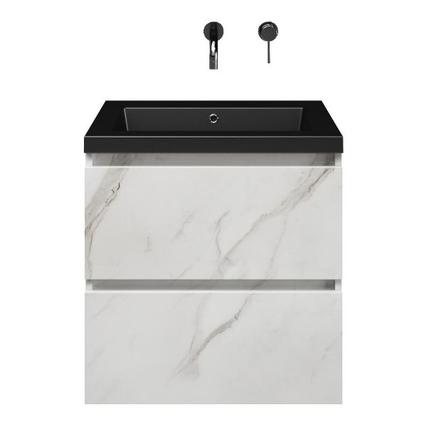 Elena badmeubel 60 cm marmer structuur wit