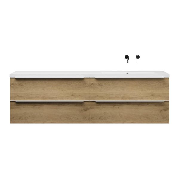 Lucilla badmeubel 200 cm warm eiken