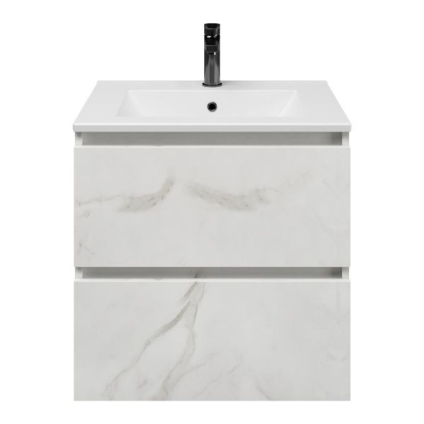 Elena badmeubel 60 cm marmer structuur wit