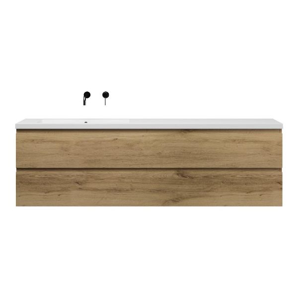 Gisella badmeubel 200 cm warm eiken