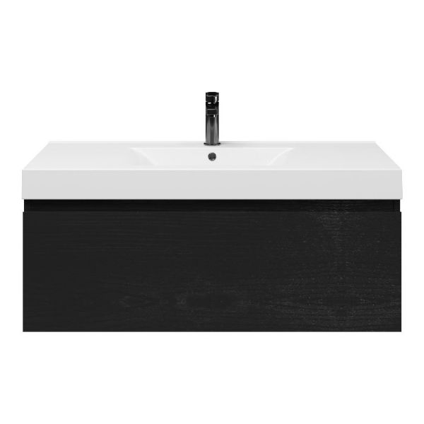 Solo badmeubel 100 cm mat zwart eiken