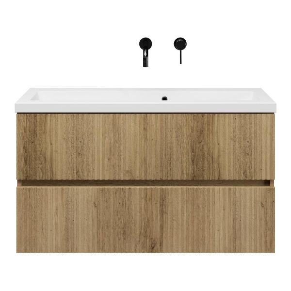 Mezzo badmeubel 100 cm warm eiken