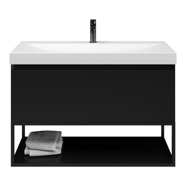Solo badmeubel 100 cm zwart mat