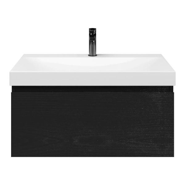 Solo badmeubel 80 cm mat zwart eiken