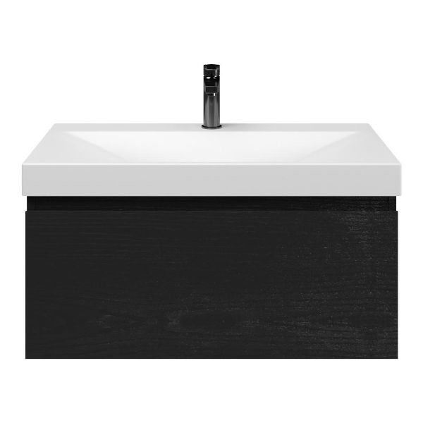 Solo badmeubel 80 cm mat zwart eiken
