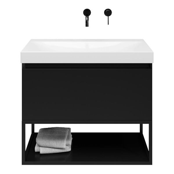 Solo badmeubel 80 cm zwart mat