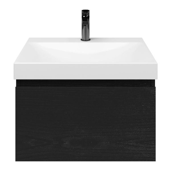 Solo badmeubel 60 cm mat zwart eiken