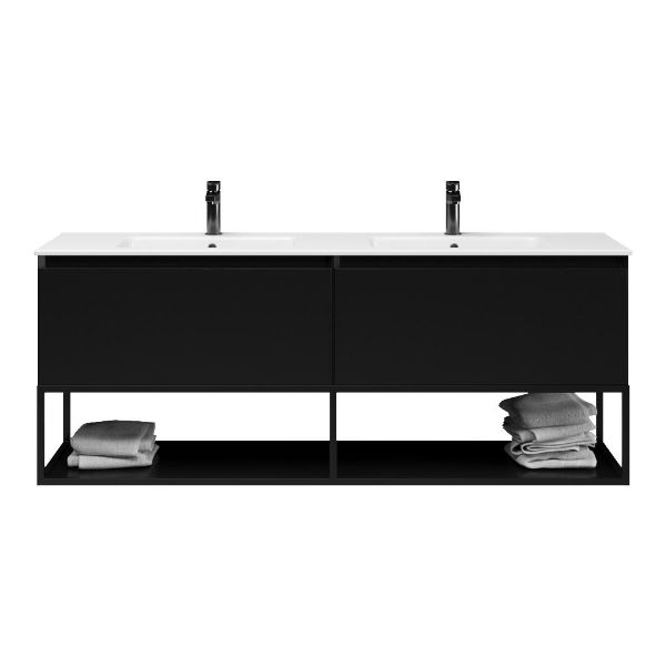 Solo badmeubel 160 cm mat zwart